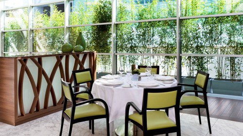 Dining Aged Care Retirement Gilda Dining Chairs in Green Fabric