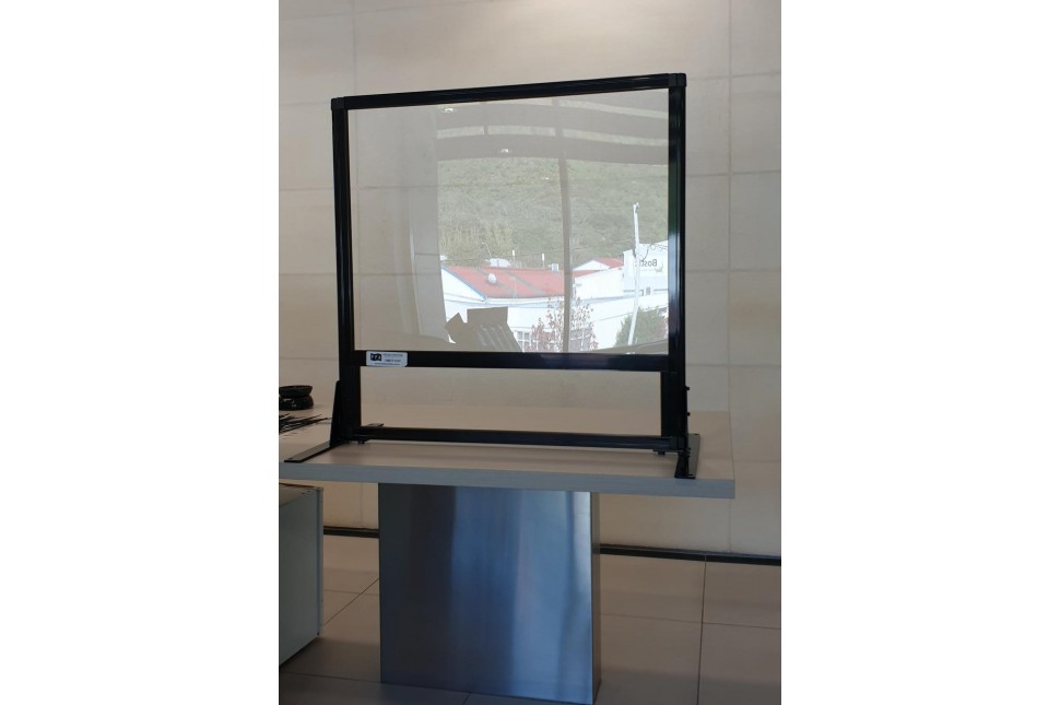 Single Panel Perspex Screen with Black Aluminium Frame