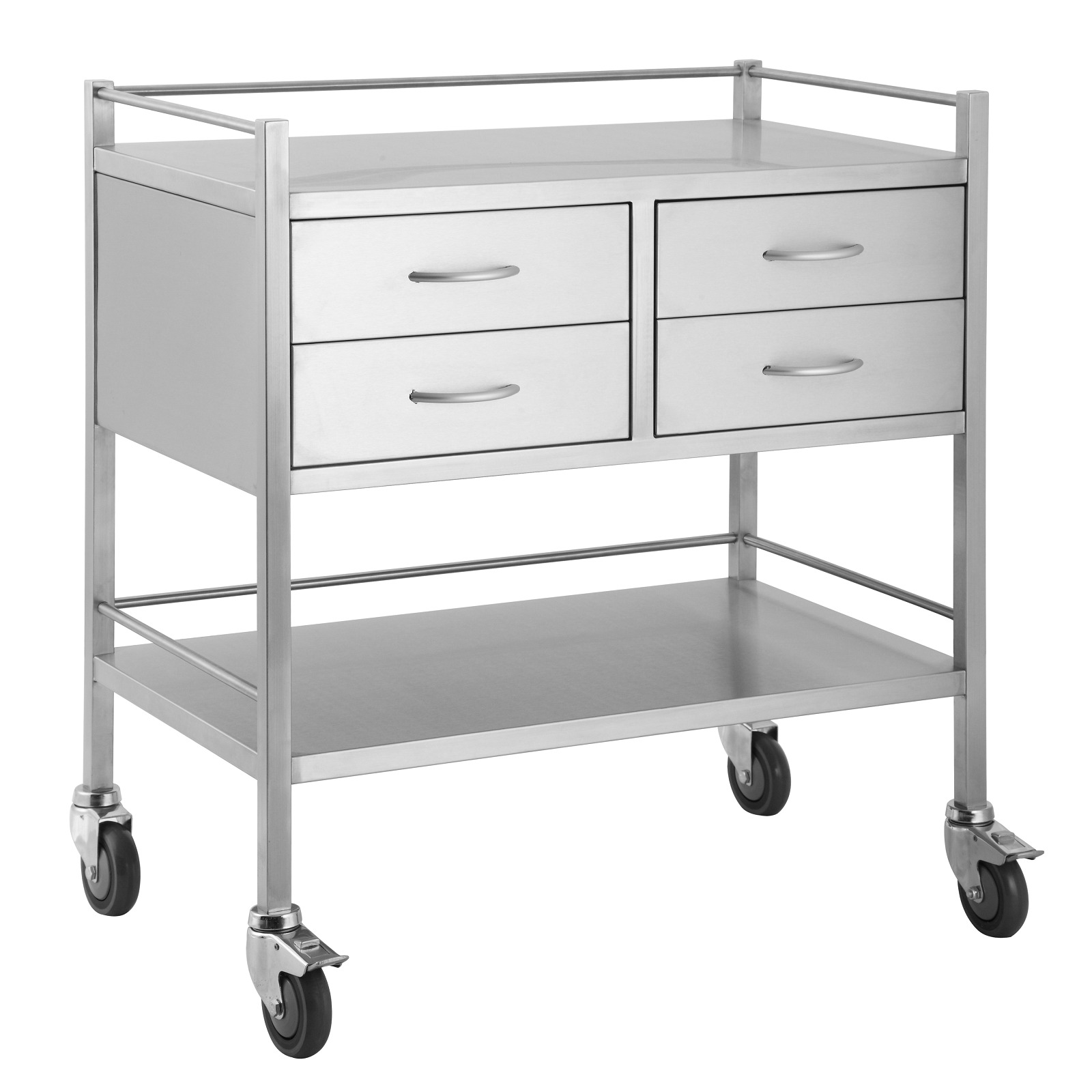 Stainless Steel Medical Cart 4 Drawer